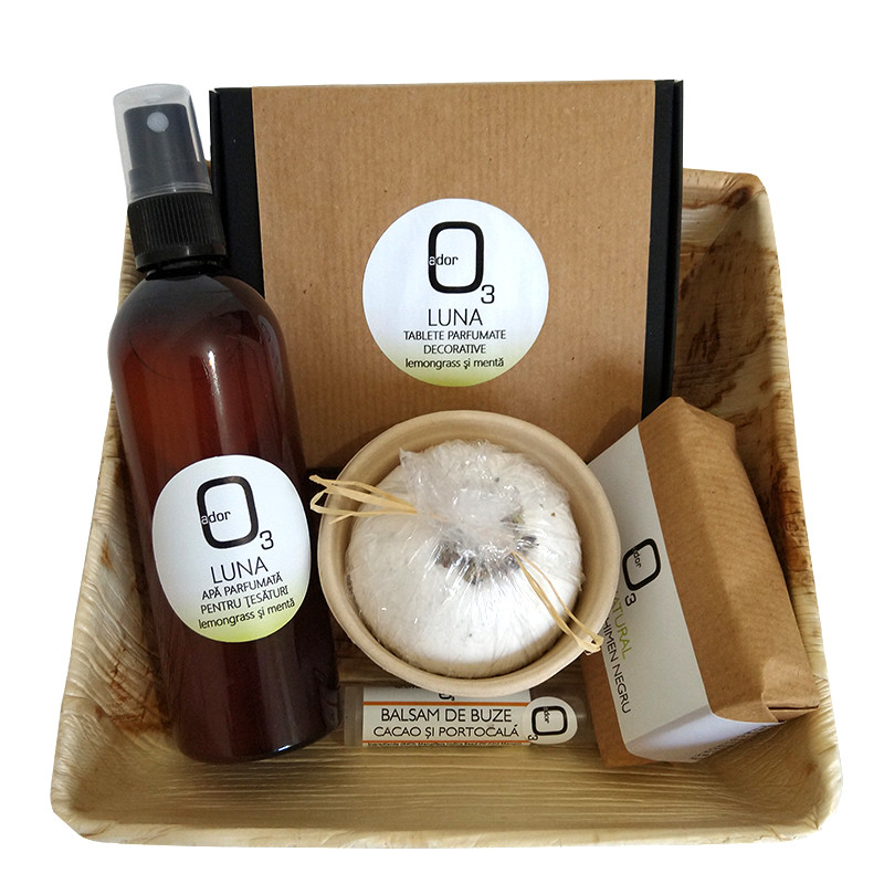 Set cosmetice naturale handmade, tablete odorizante din ceara parfumata si apa prfumata pentru textile Set cosmetice naturale handmade, tablete odorizante din ceara parfumata si apa prfumata pentru textile